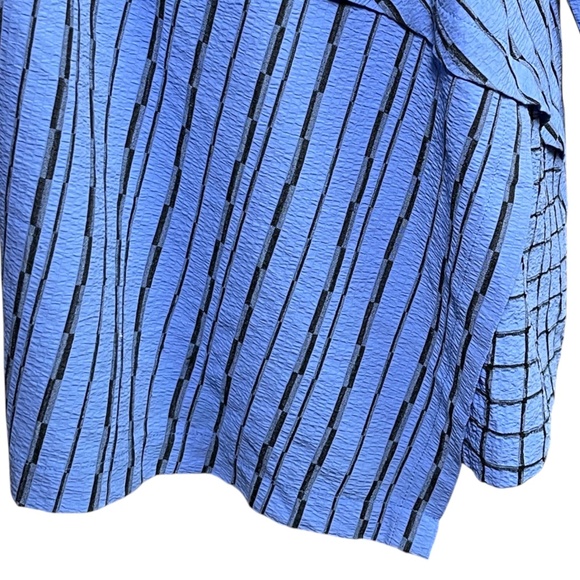 Habitat Clothes to Live In Tunic Top Size M Asymmetric Textured Lagoon Blue - Picture 6 of 10